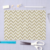 Papier Mousseline Parties scintillant blanche Ikat Chevron sur Arriè (Artisanat)