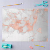 Papier Mousseline Parties scintillant blanche marbre rose moderne (Artisanat)