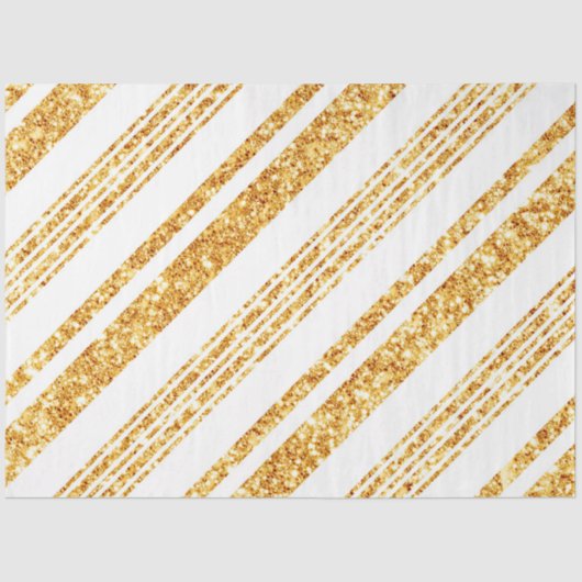 Papier Mousseline Parties scintillant blanche or Boho Collection de  (Recto)