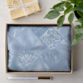 Papier Mousseline Parties scintillant Bleu Bébé élégant et carreaux  (Cadeau)