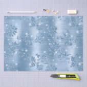 Papier Mousseline Parties scintillant Bleu Bébé élégant et Floral Fo (Artisanat)