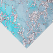 Papier Mousseline parties scintillant bleu gris imitation marbre pie (Détail)