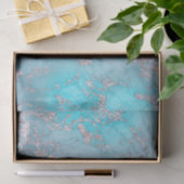 Papier Mousseline parties scintillant bleu gris imitation marbre pie (Cadeau)