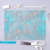 Papier Mousseline parties scintillant bleu gris imitation marbre pie (Artisanat)