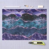 Papier Mousseline Parties scintillant bleue et violet marine Agate m (Artisanat)
