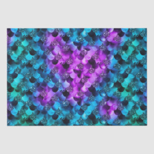 Papier Mousseline Parties scintillant bleue et violette Ocean Glamor