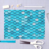 Papier Mousseline Parties scintillant Bleue Iridescente Foncé Sirène (Artisanat)