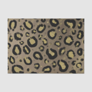 Papier Mousseline Parties scintillant Brown en or et Cheetah léopard