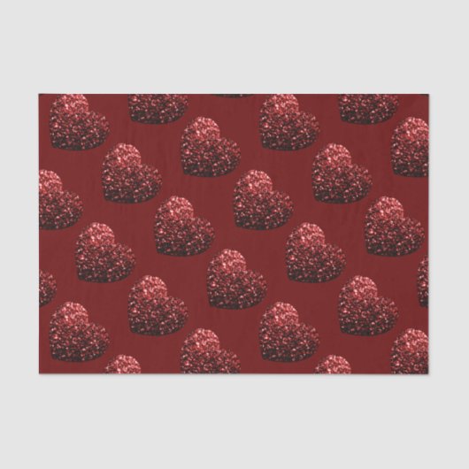 Papier Mousseline Parties scintillant cardiaque scintille motif roug (Recto)