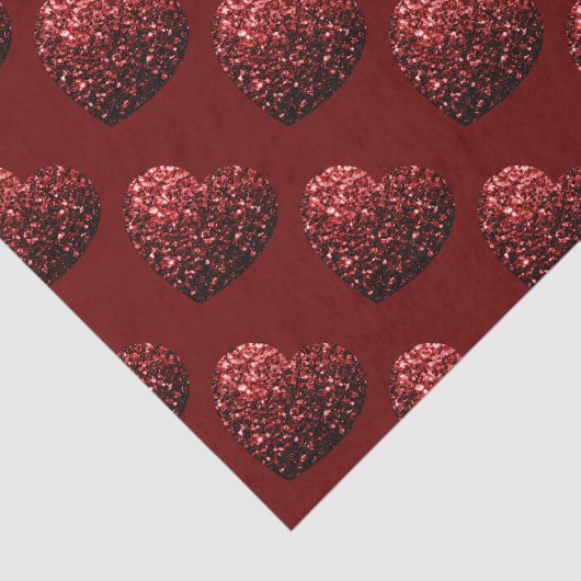 Papier Mousseline Parties scintillant cardiaque scintille motif roug (Détail)