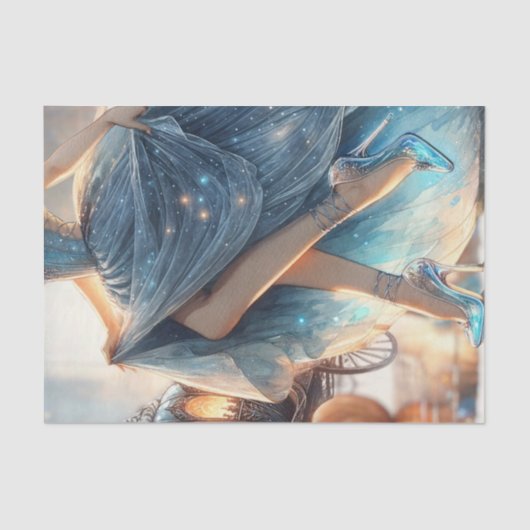 Papier Mousseline Parties scintillant Cendrillon & Chaussure en verr (Recto)