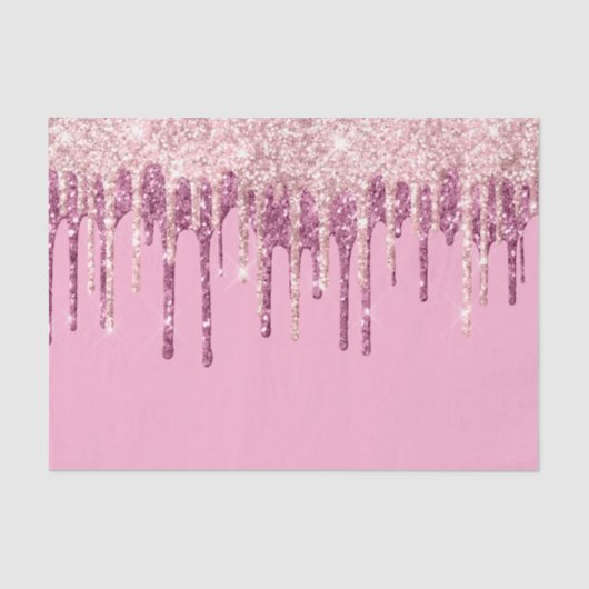 Papier Mousseline Parties scintillant de crème glacée rose (Recto)