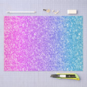 Papier Mousseline Parties scintillant de dégradé rose et turquoise (Artisanat)