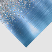 Papier Mousseline Parties scintillant d'étincelle d'argent bleu (Détail)