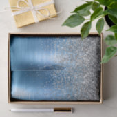 Papier Mousseline Parties scintillant d'étincelle d'argent bleu (Cadeau)