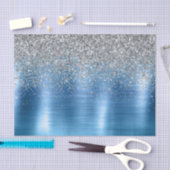 Papier Mousseline Parties scintillant d'étincelle d'argent bleu (Artisanat)