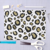 Papier Mousseline Parties scintillant d'or blanc et Cheetah léopard (Artisanat)