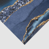 Papier Mousseline Parties scintillant d'or bleu Agate Marbre tendanc (Détail)
