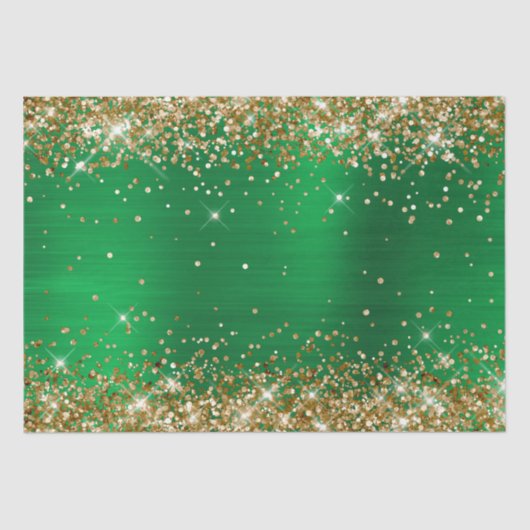 Papier Mousseline Parties scintillant d'or brillant vert Ombre Foil (Recto)