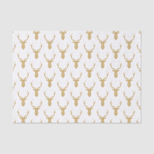 Papier Mousseline Parties scintillant d'or Faux Cerf de Noël (Recto)