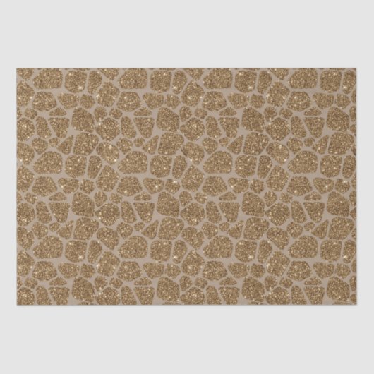 Papier Mousseline Parties scintillant d'or - Impression de girafe (Recto)
