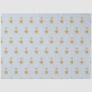 Papier Mousseline Parties scintillant d'or Queen Bee Crown Dusty Blu