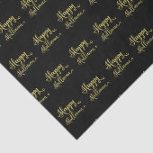 Papier Mousseline Parties scintillant d'or sur Halloween Joyeux Noir (Détail)