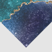 Papier Mousseline Parties scintillant d'or Turquoise Abstraite Galax (Détail)