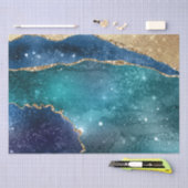 Papier Mousseline Parties scintillant d'or Turquoise Abstraite Galax (Artisanat)