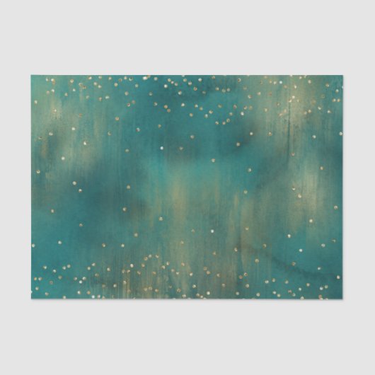 Papier Mousseline Parties scintillant d'or vert Étincelle Noël (Recto)