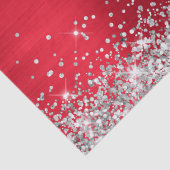 Papier Mousseline Parties scintillant en argent brillant rouge Ombre (Détail)