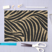 Papier Mousseline Parties scintillant en or et noir Zebra (Artisanat)