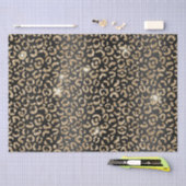 Papier Mousseline Parties scintillant en or noir chic Leopard (Artisanat)