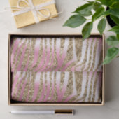 Papier Mousseline Parties scintillant en or rose Glam Zebra Print (Cadeau)