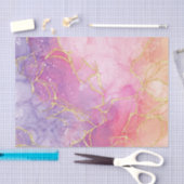 Papier Mousseline Parties scintillant en or rose lavande en marbre f (Artisanat)