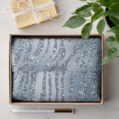 Papier Mousseline Parties scintillant en verre bleu Zebra Print (Cadeau)