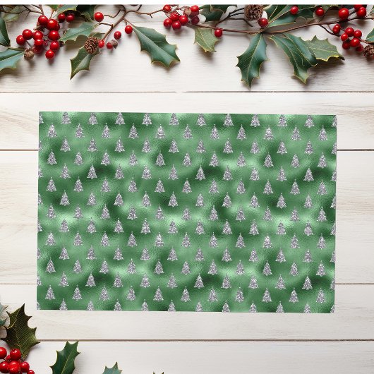 Papier Mousseline Parties scintillant Glam de Noël LookGreen Sparkle