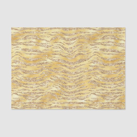 Papier Mousseline Parties scintillant Gold Faux Zebra Stripes (Recto)
