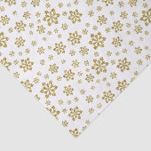 Papier Mousseline Parties scintillant Gold Snowflakes sur blanc (Détail)