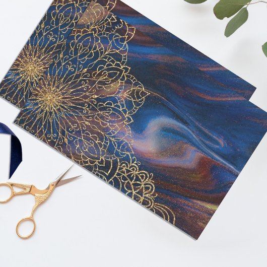 Papier Mousseline Parties scintillant Indienne Main Tirée Découpage