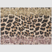 Papier Mousseline Parties scintillant Leopard Gold Rose (Recto)