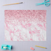 Papier Mousseline Parties scintillant Marbre blanc rose (Artisanat)