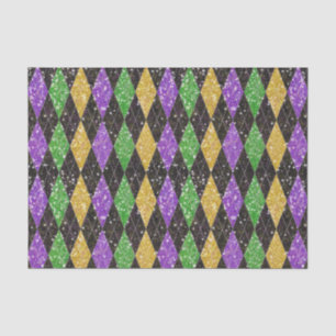 Papier Mousseline Parties scintillant Mardi Gras Jacquard Arlequin