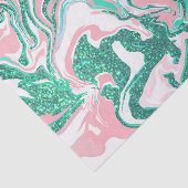 Papier Mousseline Parties scintillant moderne blanche rose Turquoise (Détail)
