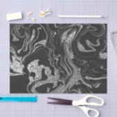 Papier Mousseline Parties scintillant moderne en gris noir (Artisanat)