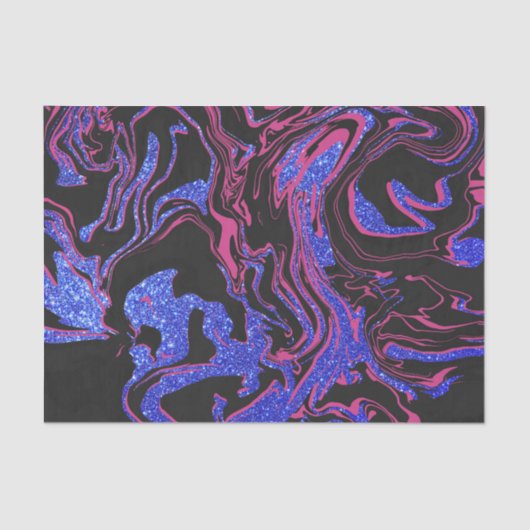 Papier Mousseline Parties scintillant moderne rose noir marbre Motif (Recto)