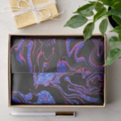 Papier Mousseline Parties scintillant moderne rose noir marbre Motif (Cadeau)