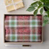 Papier Mousseline Parties scintillant moderne rouge et vert plaid No (Cadeau)