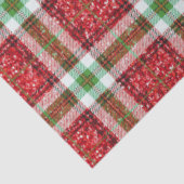 Papier Mousseline Parties scintillant moderne rouge et vert plaid No (Détail)
