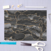 Papier Mousseline parties scintillant noire et or abstrait (Artisanat)